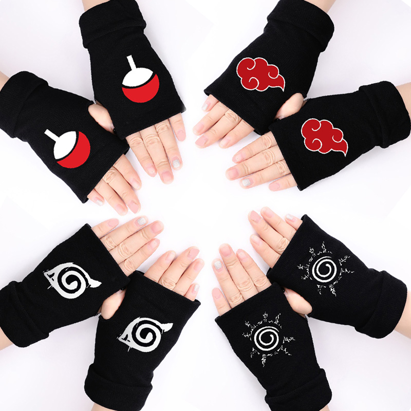 Naruto Headband Metal - Naruto Anime Cosplay Black Gloves Akatsuki