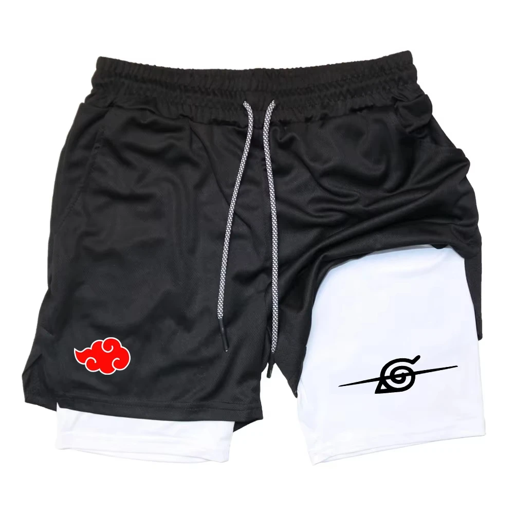 Naruto Headband Metal - Naruto Anime New Sports 2-in-1 Shorts