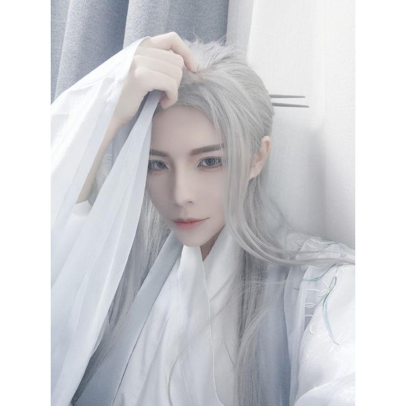 Men Hanfu Long Straight Hair A - огляд і ціна Anime Cosplay Long Hair